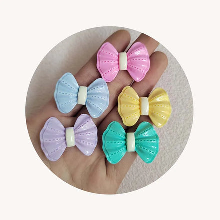 Colorful Bow Tie Flocking Craft for Hair Clips Hair Band Making Diy Craft Embellishment