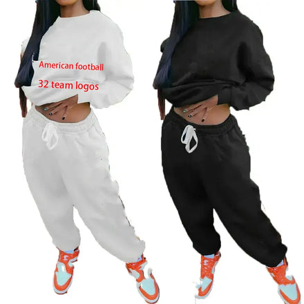 American Football 32 Teams Sets Long Sleeve Pullover Sweatshirt Trousers 3d Printing Hoodie Suit for Women