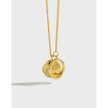 Fine Jewelry Geometric Irregular Circle Necklace Women Minimalist Fine Jewelry 18k Gold 925 Sterling Silver Dainty Necklace