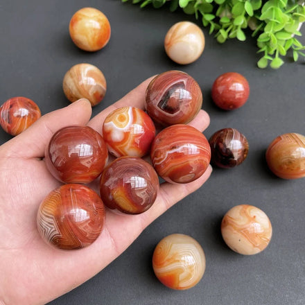 Wholesale Meditation Natural Energy Ball Quartz Crafts Red Sardonyx Agate Sphere