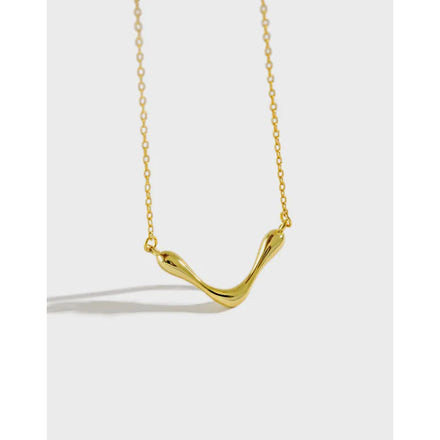 S925 Simple Minimalist Jewelry Trendy Initial Letter Pendant Gold V Shape Choker Necklace for Women Jewelry