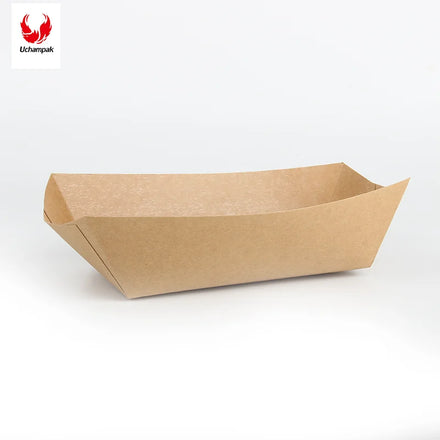 Paper Food Tray Disposable Kraft Paper Food Serving Tray Bulk Brown for Nachos Tacos BBQ Fries