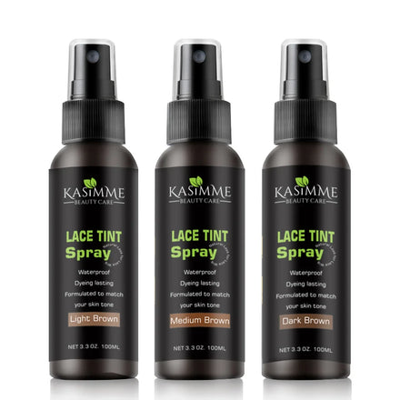 Kasimme 100ml Lace Tint Spray for Hair Extensions & Wigs-Multi-Color Quick-Dry Hides Lace Natural Look