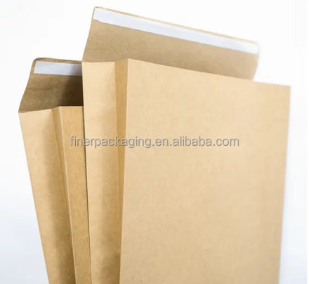 A4 Size Eco-Friendly Recyclable Paper Mailer Bag 100% Recycled Brown Kraft Custom for E-commerce Shipping & Fur Use