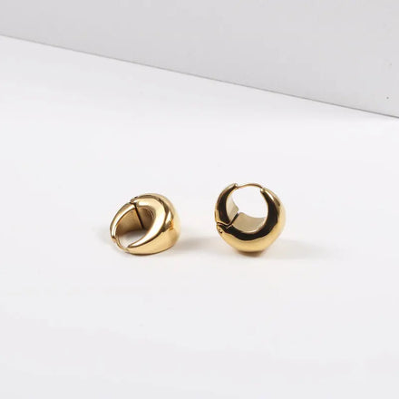 Fenny Waterproof&Non Tarnish Shiny Smooth Chunky Waterdrop Hoop Earring Wholesale Stainless Steel Trend Jewelry