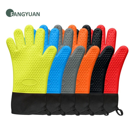 FANGYUAN Colorful Baking Kits Bakeware BBQ Grill Pot Holder Heat Resistant Cooking Kitchen Silicone Oven Gloves Mitts