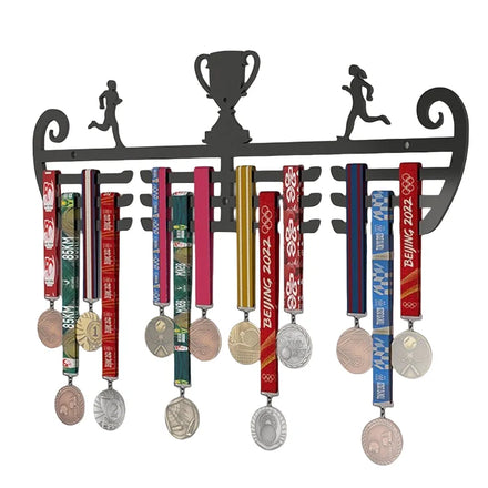 Custom Stainless Steel Running Medal Hanger Sport Display Hanger Black Color Medal showcase