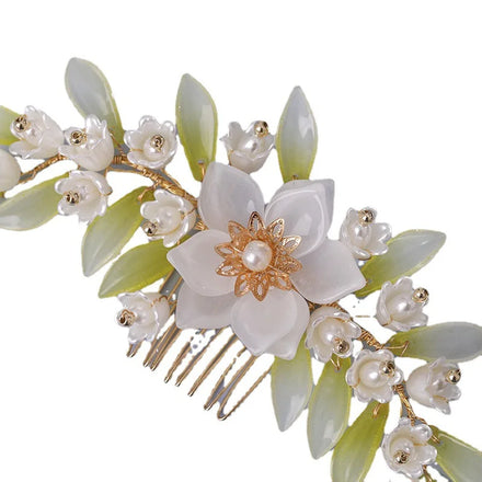 Vintage Flowers Bridal Hair Comb Handmade Leaf Hair Comb Wedding Hair Accessories