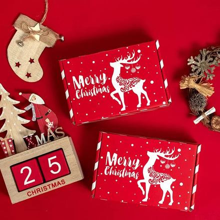 Custom Logo Paper Packaging Small Shipping Mailing Kraft Paper Carton Box Cosmetics with Lid Christmas Mailing Paper Boxes