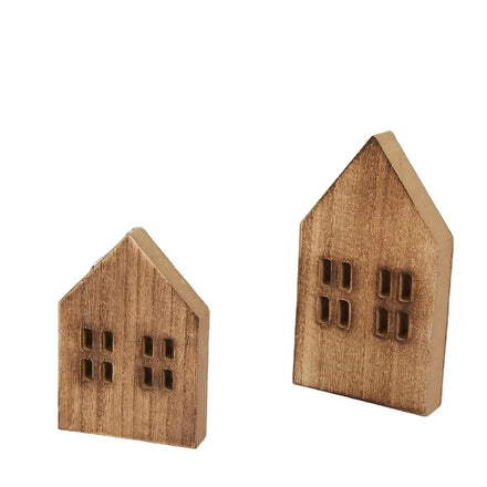 Mini Wood Houses Farmhouse Decor Tiered Tray Decor Wood House
