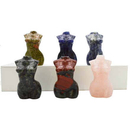 Wholesale Beautiful Woman Hand Carved Natural Crystal Bikini Goddess Folk Crafts Statue Ornament Healing Quartz Crafted