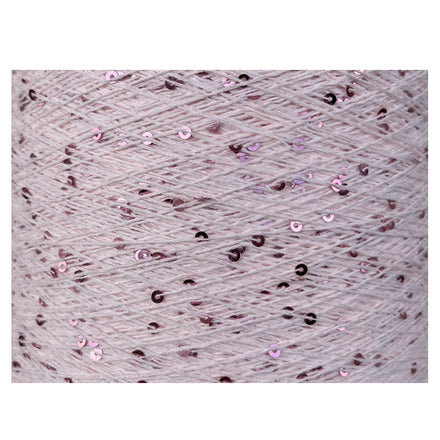 Factory Fancy 100% Cotton Yarn with Dyed Sequins 2mm/3mm Sequins for Knitting