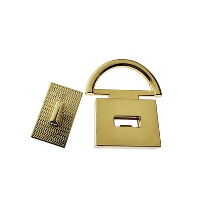 QIFENG 2 Parts Lady Fashion Metal Accessory Hardware Gold Press Lock for Bags