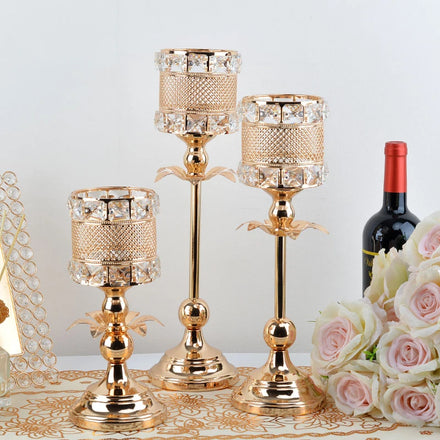 M849 Luxury Nordic Style Candle Holder Wedding Table Decorative Candlesticks Stand Metal Gold Candle Holder for Home Decor