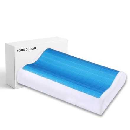 Custom B-Shaped Cooling Gel Memory Foam Pillow Ergonomic Cervical Contour Neck Support for Hotels Direct Factory Supply
