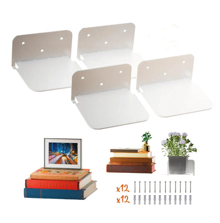 Floating Bookshelf for Wall Heavy Duty Book Organizer Metal Rustproof Hanging Book Shelves
