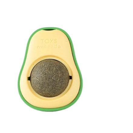 Hot Selling Interactive Avocado Shaped Magic Balls Rotatable Snack Edible Catnip for Pet Cats