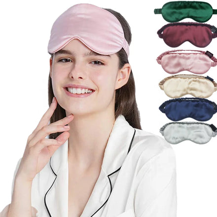 Wholesale Factory 100% Mulberry Silk 22 Momme logo Custom Luxury Gift Comfortable Eye Cover Blindfold Sleeping Mask Eye Masks