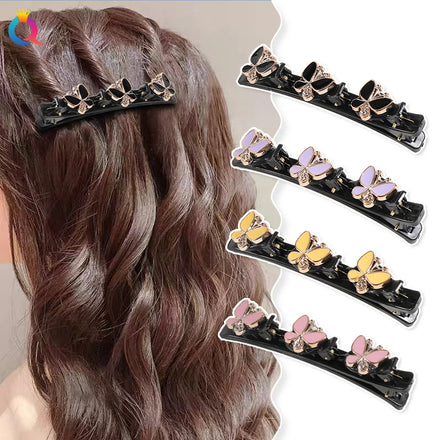 39 Style Braided Hair Clip for Woman Rhinestone Double Layer