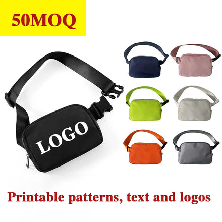 Wholesale Custom logo Belt Bag Waterproof Nylon Fanny Pack Crossbody Sports Everywhere Belt Bag for Yoga Fitness Hiking