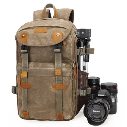 Light Weight Waterproof Canvas Camera Backpack for Outdoor Activities Travel Large Capacity Durable Camera Bags for Photographer