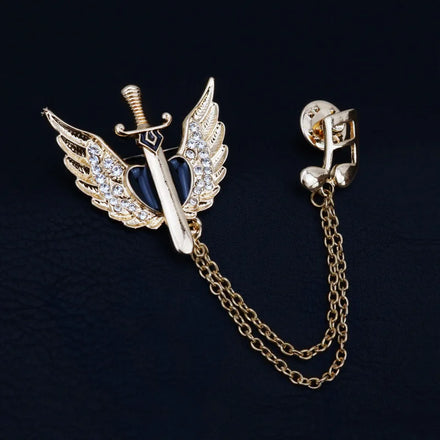 Men's and Women's Suits Shirts Collar Jewelry Angel Brooch Chain Button Brooches Pin Accessories