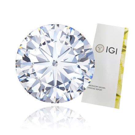 Starsgem Collection Round Shape LAB Grown Diamonds 0.5CT 1CT 2CT in D Color VS VVS HPHT CVD IGI Certified