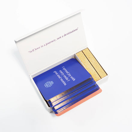 Mindful Affirmation Cards - Daily Motivational and Inspirational Cards for Women With Wooden Stand