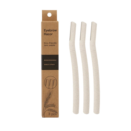Facial Razors Dermaplane Eyebrow Trimmer Wheat Straw Material Stainless Steel Single Blade Trimmer