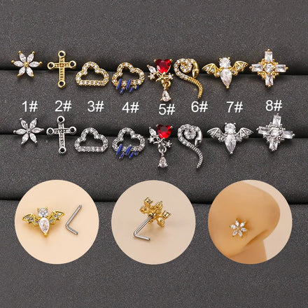Gaby New Sale Snake Nose Ring Box Rings Stainless Steel Nose Ring Bulk for Women Nose Piercing Wholesale Body Jewelry
