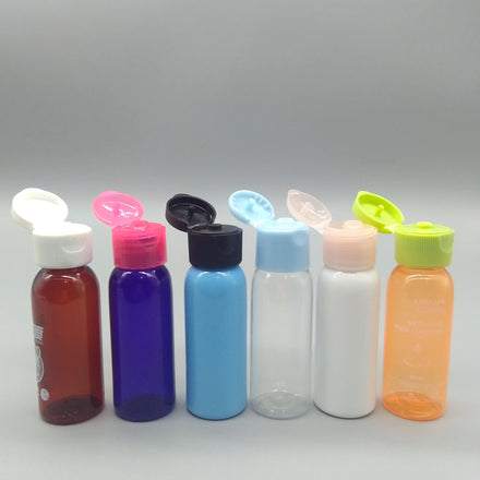 Round Shape 30ml Plastic Bottle with Lid PP Screw Cap Screen Printing for Skin Care Serum & Face Cream