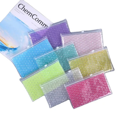 22*15cm Plastic Custom Makeup Cosmetic Bag Packaging Reusable Shock Resistance Pvc Clear Ziplock Zipper Bubble Bag