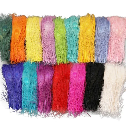 Wholesale 25-30 cm Colorful Dyed Peacock Feather for Crafts and Decoration