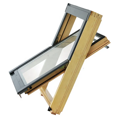 Modern 78*98 Aluminum and Wooden Skylight Windows Ventilated Insulation Sunroof with Vertical Opening Pattern for House Roof