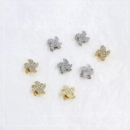 Boutique Nail Arts Windmill Zircon Nail Charms Rotatable Rotary Drill Spinner Women Beauty Finger Nail Sticker Fashion Jewelry