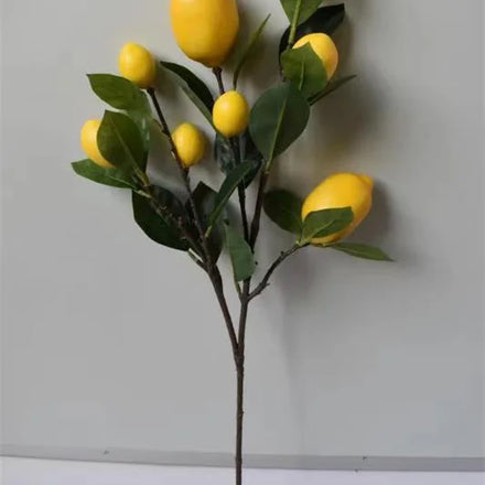 Quality N-0206 High Simulation Artificial Single Stem Yellow Lemon Branches for Shop Home Decoration