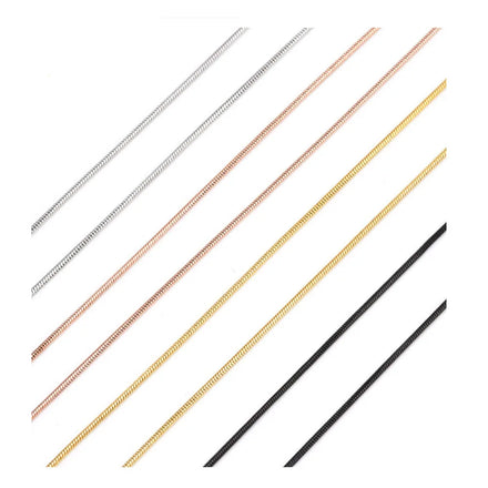 0.9mm 1.2mm 1.5mm 2mm 3mm 4mm 20 Inches Round Mesh Snake Rope Chain Gold Black Rose Gold Colored Necklace Jewelry