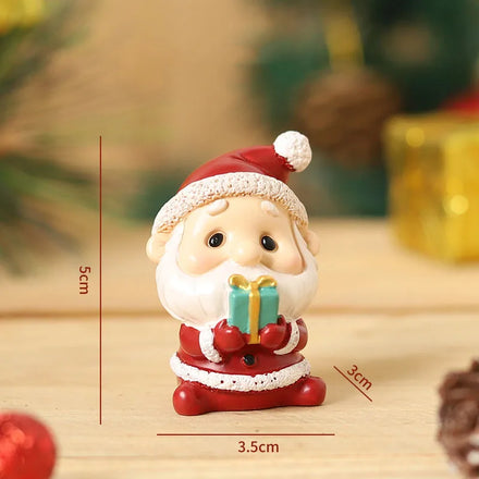 Mini Christmas Decoration Santa Christmas Tree Figurines Fairy Garden Decor Snow Landscape Model Ornaments