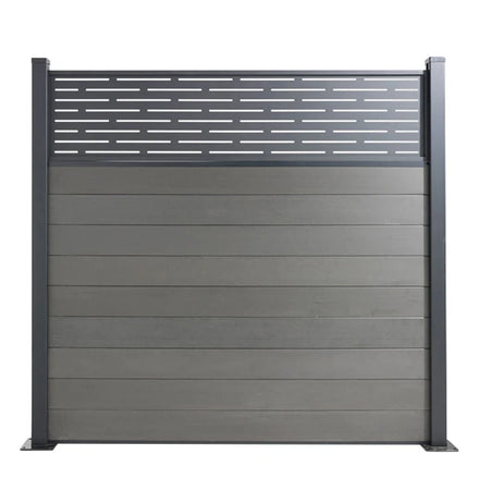 Water-proof Lattice Top WPC Garden Wood Plastic Composite Fence Aluminum Posts Low Maintenance Eco-Friendly WPC Fencing Panels