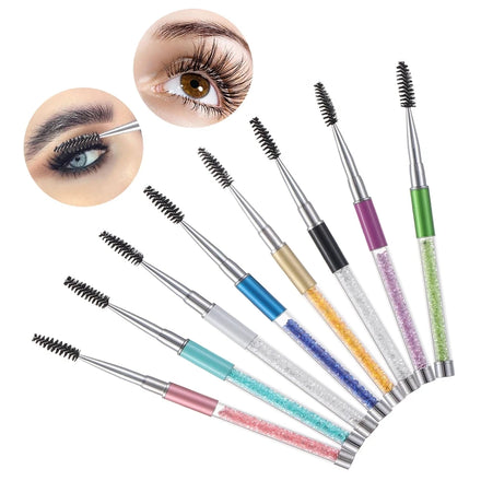 Shiny Rhinestone Eyebrow Comb Eyelash Mascara Wands Applicator Beauty Makeup Eye Brush Makeup Tools Wands Spoolies Brushes