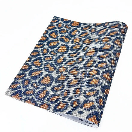 Hotfix Luxury Bling Crystal Mesh Fabric 24*40cm Self-Adhesive Rhinestone Sticker Sheet for Shoes Garments DIY Motif
