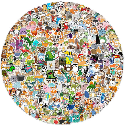 300Pcs Hot Sale Cartoon Animal Graffiti Stickers Skateboard Guitar Decorative Stickers DIY Waterproof Gift Sticker for Kids