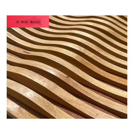 3D Wave Wood Tile Panel Interior Wall Mosaic Tile Pattern Wall Background 3d Triangle Solid Wood Mosaic Tile Art Wall Decor Ac