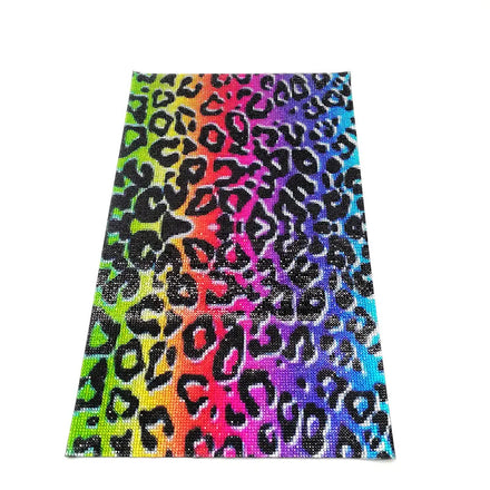 Customized Various Leopard Prints Self Adhesive Rhinestone Sheets Crystal Sticker Double-Sided Rhinestone Sheet