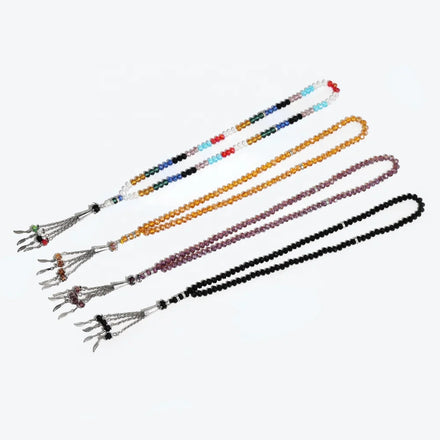 Vintage Fast Delivery 99 Pcs Faceted Crystal Multi Color Rosary Bracelet Tasbih Muslim Prayer Beads