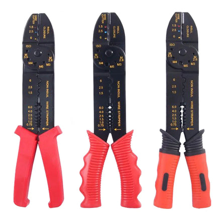 YUHANG DIY Multifunctional Carbon Steel Wire Stripper Pliers Crimping Cutter Soft Grip Handle Metric Measurement System 3-Year