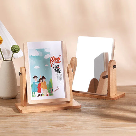 Creative Engraved Eco-Friendly Solid Wooden Desk Decoration Calendar Base Stand with Flip Function DIY Table Ornaments Gifts
