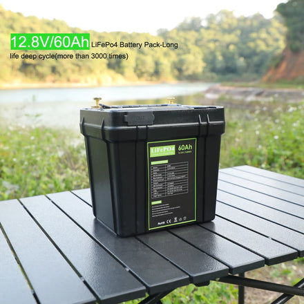 2026 Trending 60AH LiFePO4 External Battery 12V Pack Deep Cycle with Solar Panel Charge for Boat Power Backup Outdoor