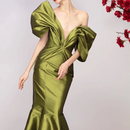 AL1182 2025 Satin Gown Elegant Turquoise Green Wedding Evening Dresses with Crystal Decoration Hot Sale Bridesmaid Dresses