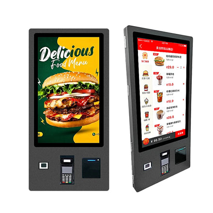 Touch Screen Restaurant Ordering Payment Kiosk Sensor Interactive Signage Totem Wifi Sensor Internet With Printer and Scanner on